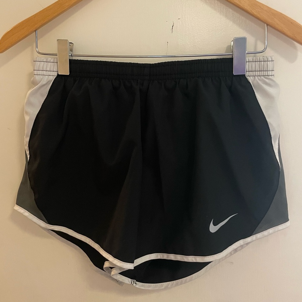 Nike Women's Black and White Athletic Shorts
